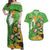 Personalised Ireland Rugby 2025 Couples Matching Off Shoulder Maxi Dress and Hawaiian Shirt Irish Leprechaun Saint Patrick's Day