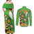 Personalised Ireland Rugby 2025 Couples Matching Off Shoulder Maxi Dress and Long Sleeve Button Shirt Irish Leprechaun Saint Patrick's Day