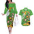 Personalised Ireland Rugby 2025 Couples Matching Off The Shoulder Long Sleeve Dress and Hawaiian Shirt Irish Leprechaun Saint Patrick's Day