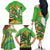 Personalised Ireland Rugby 2025 Family Matching Off The Shoulder Long Sleeve Dress and Hawaiian Shirt Irish Leprechaun Saint Patrick's Day