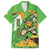 Personalised Ireland Rugby 2025 Family Matching Off The Shoulder Long Sleeve Dress and Hawaiian Shirt Irish Leprechaun Saint Patrick's Day