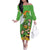 Personalised Ireland Rugby 2025 Family Matching Off The Shoulder Long Sleeve Dress and Hawaiian Shirt Irish Leprechaun Saint Patrick's Day