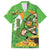 Personalised Ireland Rugby 2025 Family Matching Puletasi and Hawaiian Shirt Irish Leprechaun Saint Patrick's Day