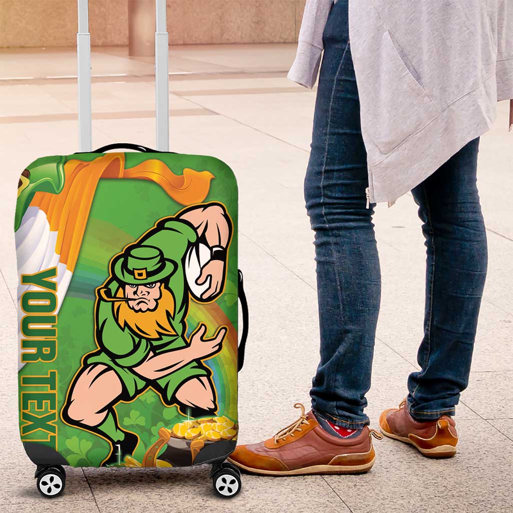 Personalised Ireland Rugby 2025 Luggage Cover Irish Leprechaun Saint Patrick's Day - Wonder Print Shop