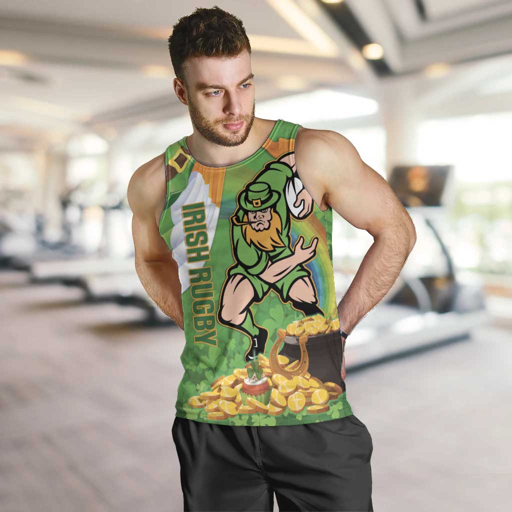 Personalised Ireland Rugby 2025 Men Tank Top Irish Leprechaun Saint Patrick's Day