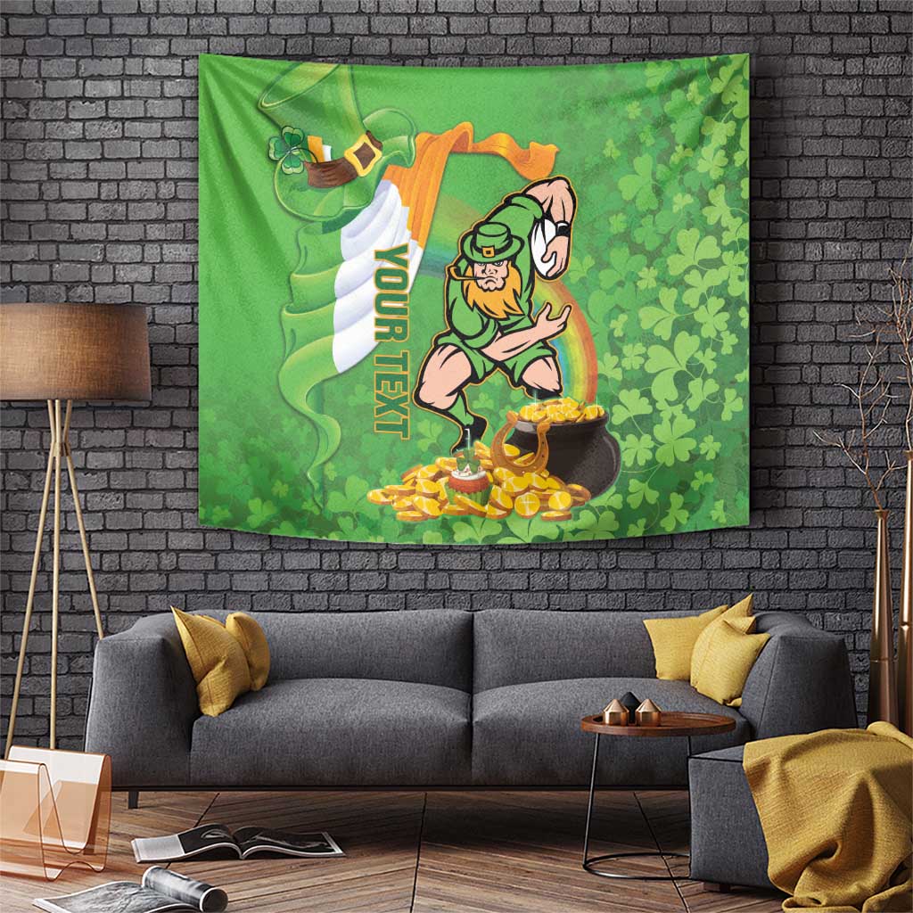 Personalised Ireland Rugby 2025 Tapestry Irish Leprechaun Saint Patrick's Day