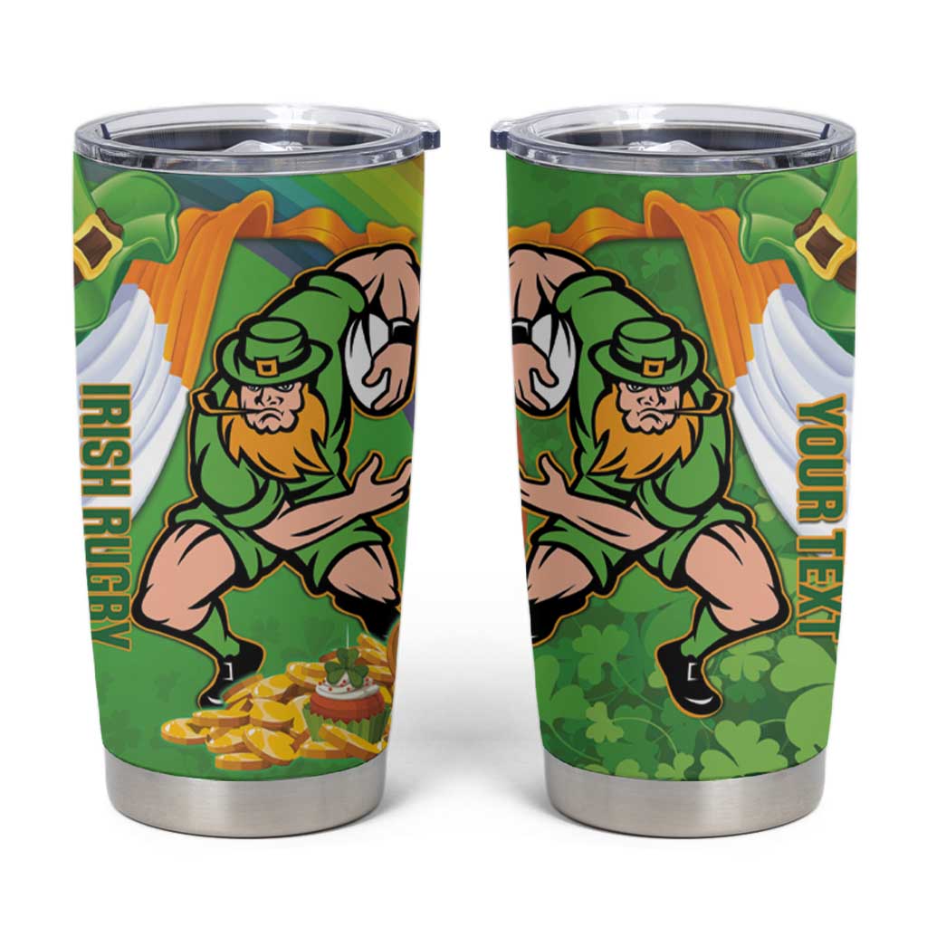 Personalised Ireland Rugby 2025 Tumbler Cup Irish Leprechaun Saint Patrick's Day