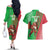 Custom Wales Rugby 2025 Couples Matching Off The Shoulder Long Sleeve Dress and Hawaiian Shirt Go Welsh Dragon Sporty Style