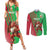 Custom Wales Rugby 2025 Couples Matching Summer Maxi Dress and Long Sleeve Button Shirt Go Welsh Dragon Sporty Style