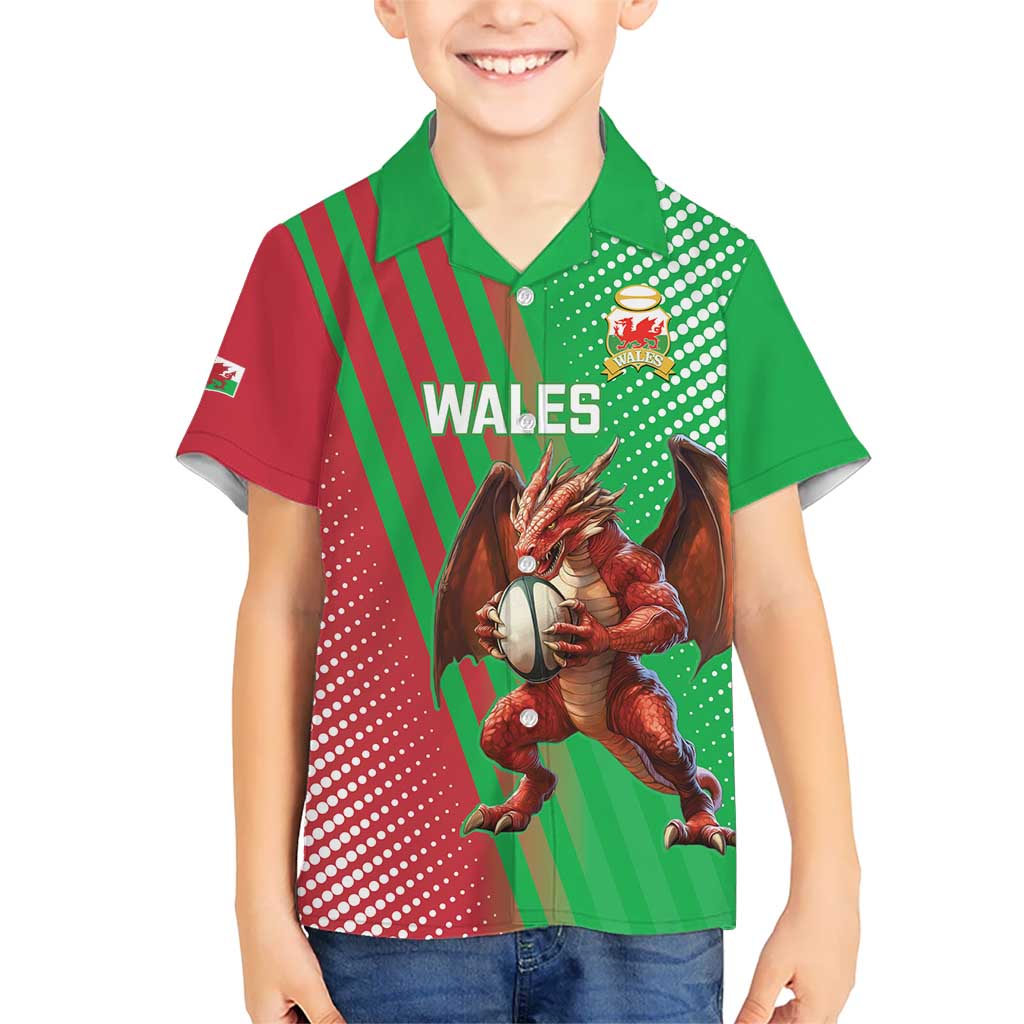 Custom Wales Rugby 2025 Kid Hawaiian Shirt Go Welsh Dragon Sporty Style - Wonder Print Shop