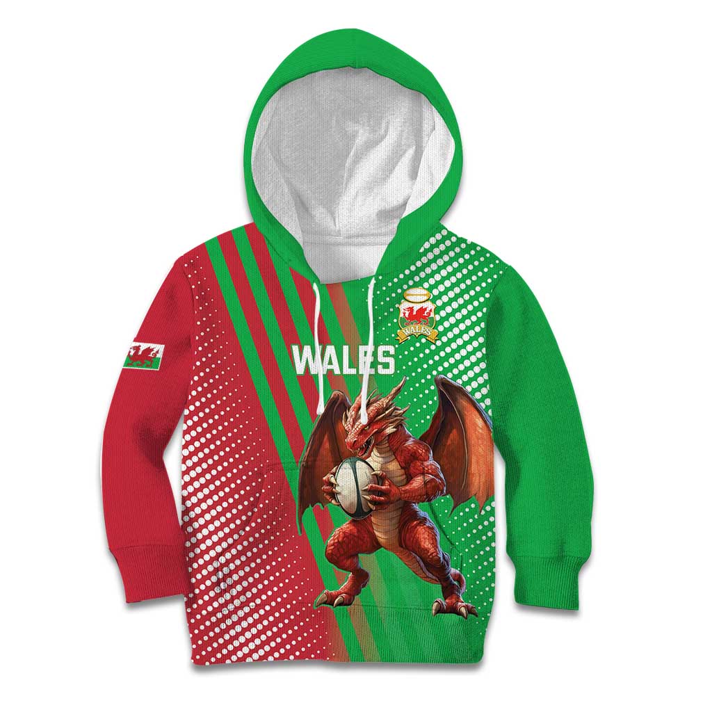 Custom Wales Rugby 2025 Kid Hoodie Go Welsh Dragon Sporty Style - Wonder Print Shop