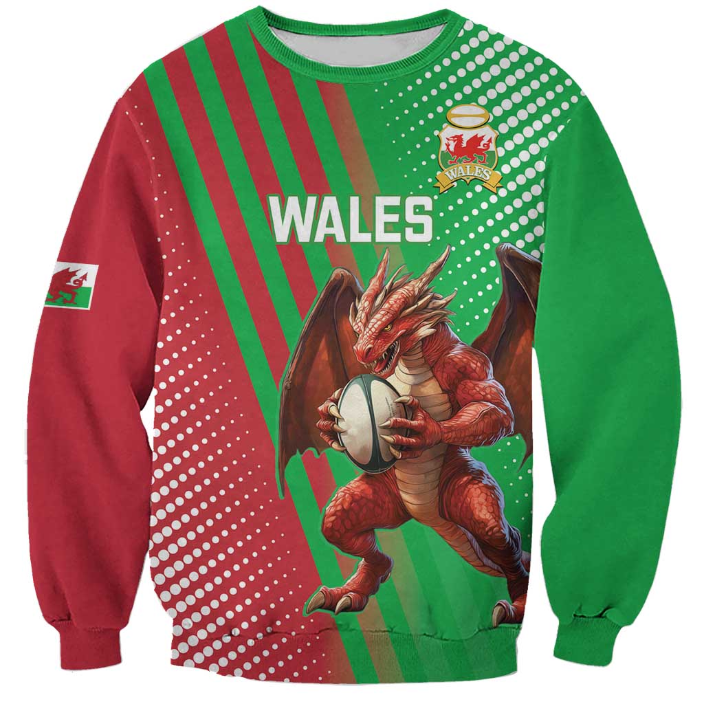 Custom Wales Rugby 2025 Sweatshirt Go Welsh Dragon Sporty Style