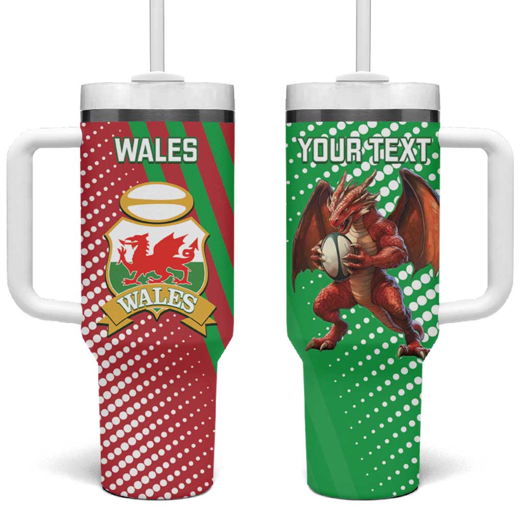 Custom Wales Rugby 2025 Tumbler With Handle Go Welsh Dragon Sporty Style