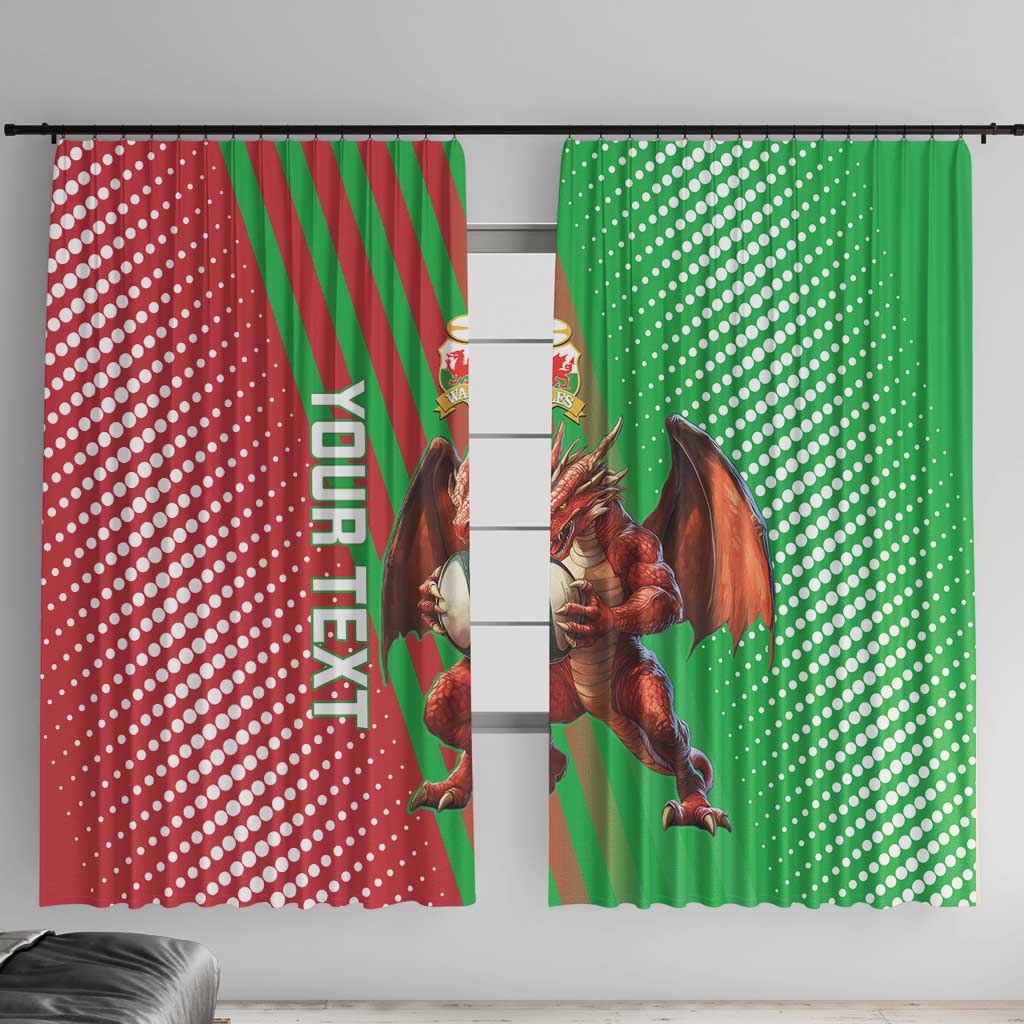 Custom Wales Rugby 2025 Window Curtain Go Welsh Dragon Sporty Style