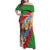 Personalised Eritrea Arabian Camel Family Matching Off Shoulder Maxi Dress and Hawaiian Shirt Gerbera Flower Flag Color