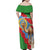 Personalised Eritrea Arabian Camel Family Matching Off Shoulder Maxi Dress and Hawaiian Shirt Gerbera Flower Flag Color