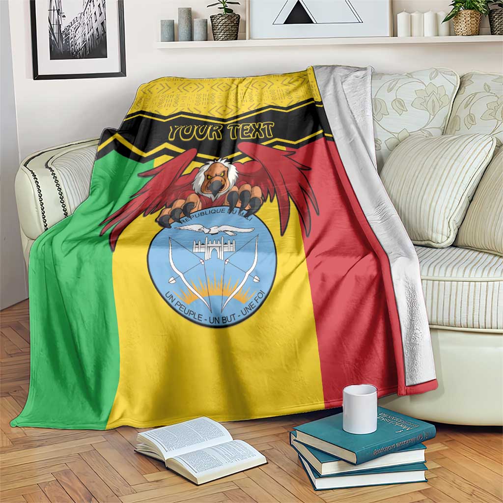 Personalised Mali Blanket Vulture With Coat Of Arms Bogolan Pattern