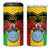 Personalised Mali 4 in 1 Can Cooler Tumbler Vulture With Coat Of Arms Bogolan Pattern