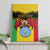 Personalised Mali Canvas Wall Art Vulture With Coat Of Arms Bogolan Pattern