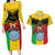 Personalised Mali Couples Matching Long Sleeve Bodycon Dress and Hawaiian Shirt Vulture With Coat Of Arms Bogolan Pattern