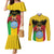 Personalised Mali Couples Matching Mermaid Dress and Long Sleeve Button Shirt Vulture With Coat Of Arms Bogolan Pattern