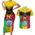 Personalised Mali Couples Matching Short Sleeve Bodycon Dress and Hawaiian Shirt Vulture With Coat Of Arms Bogolan Pattern