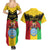 Personalised Mali Couples Matching Summer Maxi Dress and Hawaiian Shirt Vulture With Coat Of Arms Bogolan Pattern