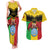 Personalised Mali Couples Matching Tank Maxi Dress and Hawaiian Shirt Vulture With Coat Of Arms Bogolan Pattern