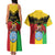 Personalised Mali Couples Matching Tank Maxi Dress and Hawaiian Shirt Vulture With Coat Of Arms Bogolan Pattern