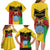 Personalised Mali Family Matching Long Sleeve Bodycon Dress and Hawaiian Shirt Vulture With Coat Of Arms Bogolan Pattern