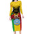 Personalised Mali Family Matching Long Sleeve Bodycon Dress and Hawaiian Shirt Vulture With Coat Of Arms Bogolan Pattern