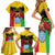 Personalised Mali Family Matching Short Sleeve Bodycon Dress and Hawaiian Shirt Vulture With Coat Of Arms Bogolan Pattern