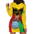 Personalised Mali Hoodie Dress Vulture With Coat Of Arms Bogolan Pattern - Wonder Print Shop