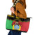 Personalised Mali Leather Tote Bag Vulture With Coat Of Arms Bogolan Pattern