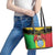 Personalised Mali Leather Tote Bag Vulture With Coat Of Arms Bogolan Pattern