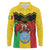 Personalised Mali Long Sleeve Polo Shirt Vulture With Coat Of Arms Bogolan Pattern - Wonder Print Shop