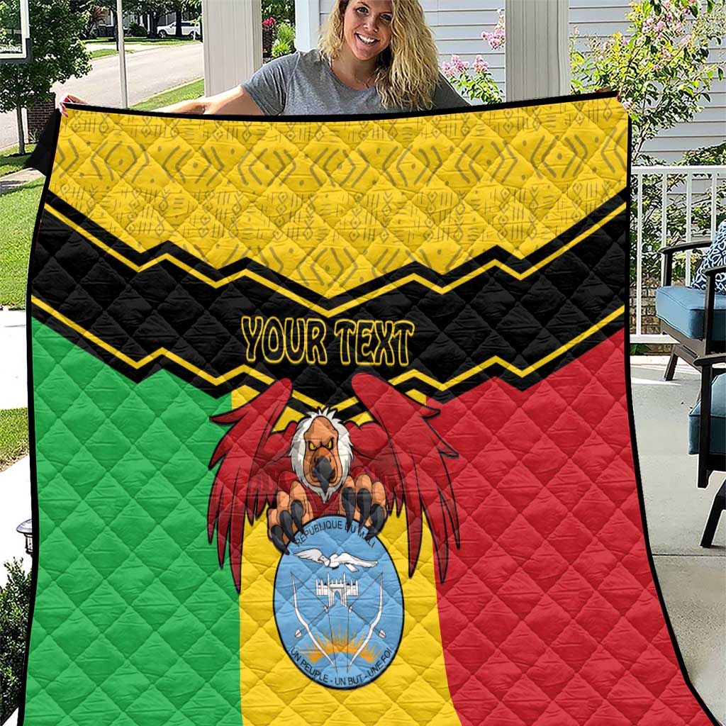 Personalised Mali Quilt Vulture With Coat Of Arms Bogolan Pattern - Wonder Print Shop