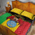 Personalised Mali Quilt Bed Set Vulture With Coat Of Arms Bogolan Pattern - Wonder Print Shop