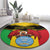 Personalised Mali Round Carpet Vulture With Coat Of Arms Bogolan Pattern - Wonder Print Shop