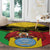 Personalised Mali Round Carpet Vulture With Coat Of Arms Bogolan Pattern - Wonder Print Shop