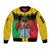 Personalised Mali Sleeve Zip Bomber Jacket Vulture With Coat Of Arms Bogolan Pattern - Wonder Print Shop