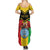 Personalised Mali Summer Maxi Dress Vulture With Coat Of Arms Bogolan Pattern - Wonder Print Shop