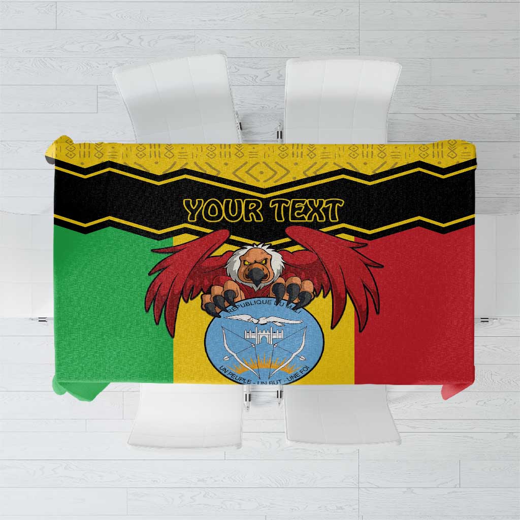 Personalised Mali Tablecloth Vulture With Coat Of Arms Bogolan Pattern - Wonder Print Shop