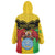 Personalised Mali Wearable Blanket Hoodie Vulture With Coat Of Arms Bogolan Pattern - Wonder Print Shop