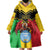 Personalised Mali Wearable Blanket Hoodie Vulture With Coat Of Arms Bogolan Pattern - Wonder Print Shop