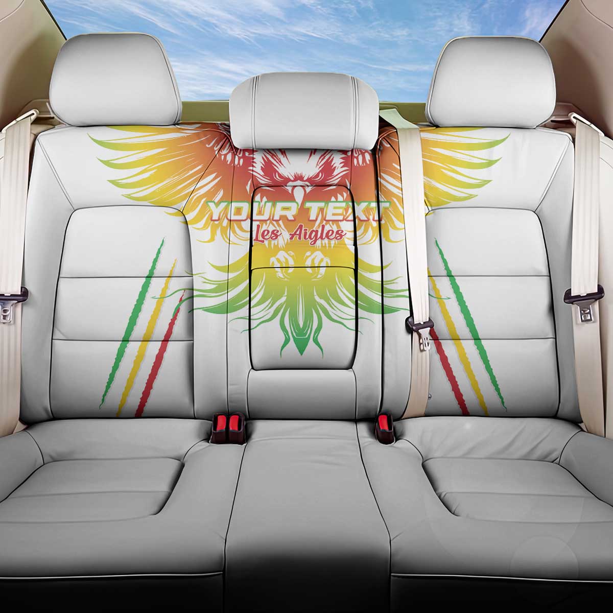 Custom Mali Football Back Car Seat Cover Go Les Aigles White Color