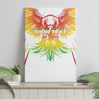 White canvas wall art featuring an eagle graphic with “YOUR TEXT” and “Les Aigles”