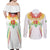 Custom Mali Football Couples Matching Off Shoulder Maxi Dress and Long Sleeve Button Shirt Go Les Aigles White Color