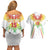 Custom Mali Football Couples Matching Off Shoulder Short Dress and Hawaiian Shirt Go Les Aigles White Color