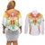 Custom Mali Football Couples Matching Off Shoulder Short Dress and Long Sleeve Button Shirt Go Les Aigles White Color